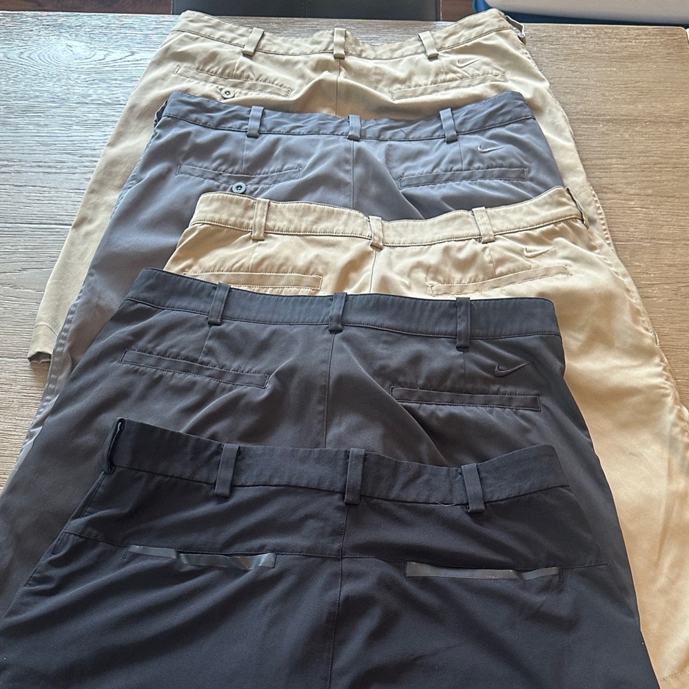 Set of Five Nike Dry-Fit Golf Men's shorts
